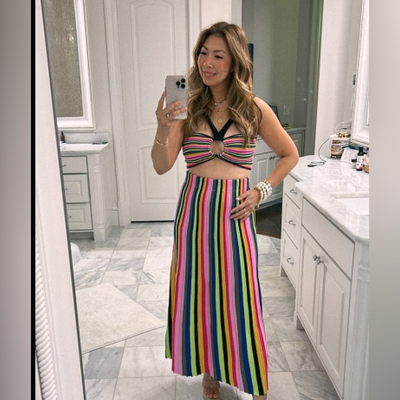 AMUR Annika Knit Set in Vibrant Colorful Stripe - Picture 7 of 16